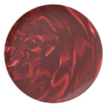 Rote Satin-Platte durch Leslie Harlow Party Teller