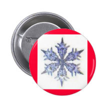Rote Schneeflocke Button