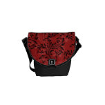 Rote schwarze verzierte Rolle-Minibote-Tasche kuriertaschen