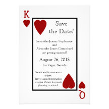 Rote Spielkarte Save the Date Personalisierte Ankündigungen