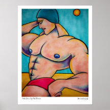 Rote Stämme der männlichen Swim-Kappe durch Lee Va Plakat