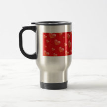 Rote Streifen und Herzmuster Kaffeetassen