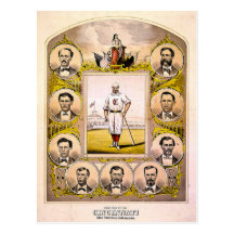 Rote Strümpfe Cincinnatis von 1869 Postkarte