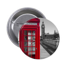 Rote Telefonzelle Big Bens Anstecknadelbuttons
