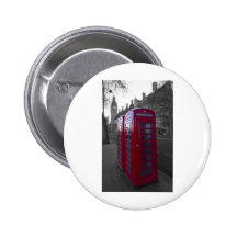 Rote Telefonzelle Londons Buttons