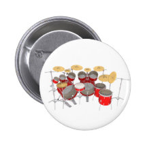Rote Trommel-Ausrüstung: 10 Stück: Buttons