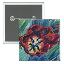 Rote Tulpe-Malerei auf Pin Buttons