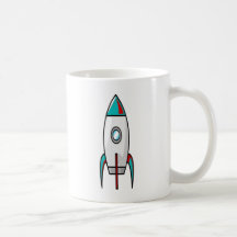 Rote und blaue Rockets Haferl