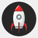 Rote und blaue Rockets Runde Sticker