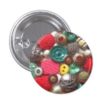 Rote und grüne Knopf-Collage Anstecknadelbutton