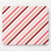 Rote und rosa Diagonale Stripes Valentinstag-Gesch Mauspad