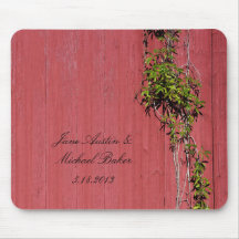 Rote und rosa Hochzeit mit kletternder Efeu-Mäusem Mauspads