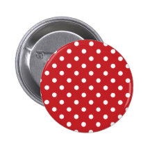 Rote und weiße Tupfen Button