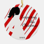 Rote und weiße Zuckerstange-Schwangerschafts-Verzi Weihnachtsbaum Ornament