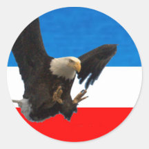 ROTE WEISSE UND BLAUE EAGLE-LANDUNG RUNDER AUFKLEBER