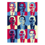 Rote, weiße und blaue Obama-Pop-Kunst Postkarten