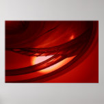 Roter abstrakter Digital-Fraktal-Kunst-Plakat-Druc