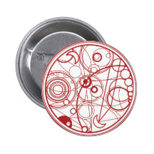 Roter alien-Entwurf Button