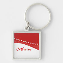 Roter Blendungs-Stern kurvt erstklassiges Keychain Schlüsselanhänger