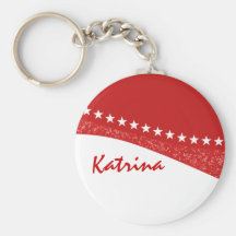 Roter Blendungs-Stern kurvt Keychain Schlüsselanhänger