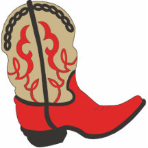 Roter Cowboystiefel Acrylausschnitte