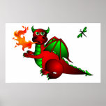 Roter Drache und Libelle - stoppen Sie, mir zu fol Plakat