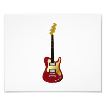 Roter E-Gitarrengelb-Zischenspindelkasten Fotografischer Druck