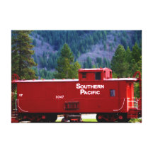 Roter Eisenbahn-Auto-ausgedehnter Leinwand-Druck Galerie Falt Leinwand