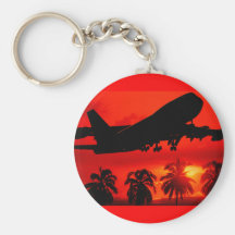 Roter Fluglinien-Sonnenuntergang Schlüsselanhänger