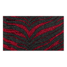 Roter Glitterzebra-Druck Visitenkarten Vorlage