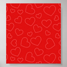 Roter Herz-Hintergrund Posterdruck