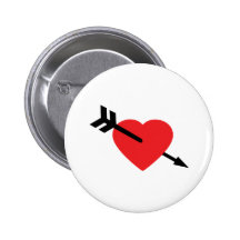 Roter Herz-Liebe Amor Pfeil Anstecknadelbuttons