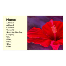 Roter Hibiskus-tropische Blumen-Malerei - multi Visitenkartenvorlagen
