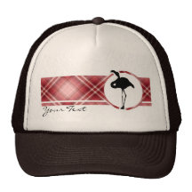 Roter karierter Flamingo Retrokultmütze