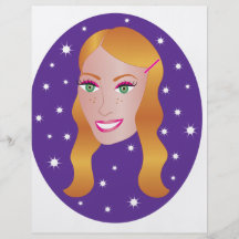 Roter Kopf Girl.ai Flyer Druck