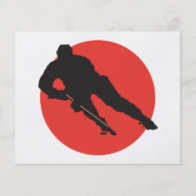 roter Kreisentwurf der Eishockey-Silhouette Bedruckte Flyer