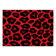 Roter Leopard Grußkarten