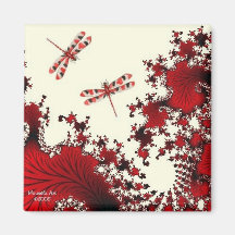 Roter Libellen-Magnet Kühlschrankmagnete