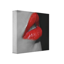 Roter LippenLeinwand-Druck Gespannter Galeriedruck