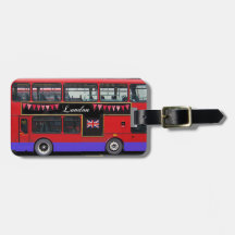 Roter London-Bus-Doppeldecker Adress Schild