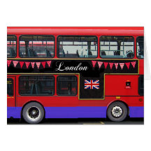 Roter London-Bus-Doppeldecker Grußkarten
