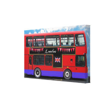 Roter London-Bus-Doppeldecker Gespannter Galerie Druck