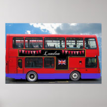 Roter London-Bus-Doppeldecker Poster