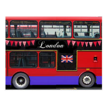 Roter London-Bus-Doppeldecker Postkarten