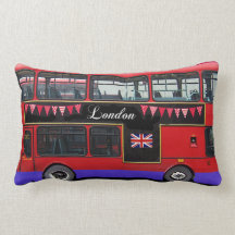 Roter London-Bus-Doppeldecker Zierkissen