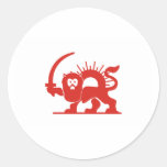 Roter Löwe mit Sun, der Iran Runder Sticker