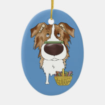 Roter Merle australischer Schäfer - Ostern-Knochen Weihnachtsbaum Ornamente