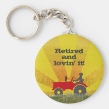 Roter oder grüner Ruhestands-Traktor Keychain Schlüsselband