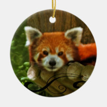 Roter Panda-Feiertags-Weihnachtsverzierung Ornament