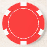 Roter Poker-Chip-Sandstein-Untersetzer